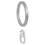 GARDINRING LIEDECO PUR 20MM MED KROK SØLV 10STK