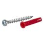 SKRUE OG PLUGG ESSVE RØD 5,5X35MM 8STK