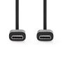 USB-KABEL NEDIS 2.0 USB-C NIKKELBELAGT 1M SVART