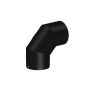 SKORSTEINSBØY MED LUKE Ø130 90º SVART