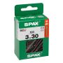 UNIVERSALSKRUE SPAX T-STAR PLUS BLAX 3X30MM 100STK