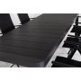 HAGEMØBELSETT SUNFUN STENVIK BORD + 6 POSISJONSSTOLER LINA SVART