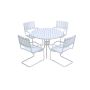SPISEGRUPPE SUNFUN VARBERG BORD + 4 STABLESTOLER HVIT