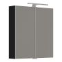 SPEILSKAP CAMARGUE FRI MED BELYSNING SVART 60CM