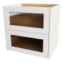 SERVANTSKAP CAMARGUE AURA 2 SKUFFER 60CM LINJEGLASS HVIT