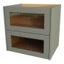 SERVANTSKAP CAMARGUE AURA 2 SKUFFER 60CM LINJEGLASS OLIVEN