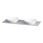 BENKEPLATE CAMARGUE AURA SOLID SURFACE 12 MM MED DOBBEL OVENPÅLIGGENDE SERVANT Ø400 KOMPOSITT