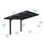 CARPORT CANOPIA SYDNEY WAVE 3X6M SVART
