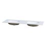 BENKEPLATE CAMARGUE AURA SOLID SURFACE 12 MM MED DOBBEL UNDERLIMT SERVANT NOD RUND
