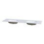 BENKEPLATE CAMARGUE AURA SOLID SURFACE 12 MM DOBBEL UNDERLIMT SERVANT 161 CM NOD RUND ALPINE HVIT