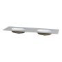 BENKEPLATE CAMARGUE AURA SOLID SURFACE 12 MM DOBBEL UNDERLIMT SERVANT 161 CM RUNDT NOD SANTA ANA