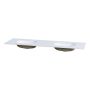 BENKEPLATE CAMARGUE AURA SOLID SURFACE 12 MM DOBBEL UNDERLIMT SERVANT 161 CM RUNDT NOD AURORA ECRU