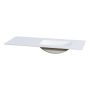 BENKEPLATE CAMARGUE AURA SOLID SURFACE 12 MM HØYRE UNDERLIMT SERVANT NOD FIRKANT KOMPOSITT