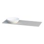 BENKEPLATE CAMARGUE AURA SOLID OVERFLATE 12MM VENSTRE 121CM MED VASKEKNIP Ø400 KOMPOSITT SANTA ANA