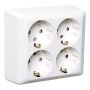 STIKKONTAKT ELKO RS 4-VEIS JORDET UTENPÅLIGGENDE RENHVIT