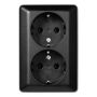 STIKKONTAKT ELKO RS 2-VEIS JORDET UTENPÅLIGGENDE SVART