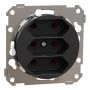 STIKKONTAKT ELKO ONE 3-VEIS EURO SVART