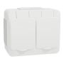 VEGGUTTAK SCHNEIDER ELECTRIC WDE0400080 AQUA-STARK 2-VEIS JORDET MED LÅS HVIT