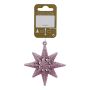 JULETREPYNT STJERNE GLITTER 9CM ROSA