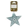 JULETREPYNT STJERNE GLITTER Ø10CM LYS BLÅ