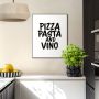 DEKORBILDE REINDERS PIZZA, PASTA OG VIN, SLIM RAMME 40X50CM SVART