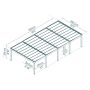 CARPORT CANOPIA  OSLO METALL 4-PLATSER 11,9X6M 71,28M2