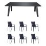 SPISEGRUPPE SUNFUN SPISEBORD UTÖ + 6 STOLER BIANCA SVART