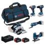 VERKTØYSETT BOSCH PROFESSIONAL 5 MASKINER 18V 2X5AH