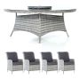 SPISEGRUPPE SUNFUN BORD VÄRMDÖ 140CM + 4  STOLER GRÅ