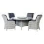 SPISEGRUPPE SUNFUN BORD VÄRMDÖ 140CM + 4  STOLER GRÅ