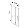 DUSJDØR CAMARGUE VARIO LEDDET VENSTRE SØLV 861-871MM