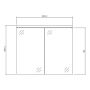 SPEILSKAP BATH DELUXE MARYLAND RETT 80CM HVIT MATT