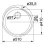 OPPVASKKUM FRANKE ROTONDO ROX610 RUSTFRI
