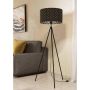 GULVLAMPE EGLO MARASALES STÅL/TEKSTIL E27 H149CM SVART 