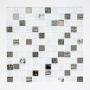 MOSAIKK SELVKLEBENDE CRYSTAL/STEEL WHITE SAM 4CM24