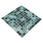 MOSAIK NATUR KVADRAT ØKO BALI GLASS/STEIN GRØNN BLANDING