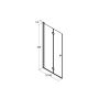 DUSJDØR FOLDEDØR H200*99 CM SORT/KLAR