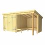 BÅLHYTTE PLUS NORDIC MED DOBBELDØR/PAPP/ALU/FOT UBEHANDLET 9,5M²