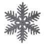 JULETREPYNT SNØFLAK 10CM GRÅ GLITTER 6STK