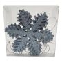 JULETREPYNT SNØFLAK 10CM BLÅ 6 STK