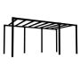 PERGOLA PLUS CUBIC MODELL 5 TRYKKIMPREGNERT TREVERK SVART 486X256X217 CM