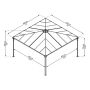 PAVILJONG CANOPIA BY PALRAM PALERMO 4300 GRÅ 429X429CM