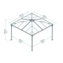 PAVILJONG CANOPIA PALERMO 3600 360X360CM GRÅ