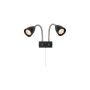 VEGGLAMPE MARKSLÖJD SVART DOBBELT STÅL CIRO