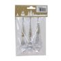 JULETREPYNT KRYSTALLER 7,5CM KLAR 3STK                