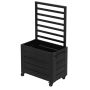 BLOMSTERKASSE PLUS KUBISK MED HJUL OG ESPALIER I BARTRE SVART 87X50X158 CM
