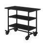 PIKNIKBORD PLUS URBAN MED 2 HYLLER OG HJUL I MYKTRE/STÅL SVART 100X50X90 CM