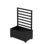 BLOMSTERKASSE PLUS KUBISK MED BEN OG ESPALIER BARTRE SVART 87X50X128 CM