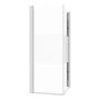 DUSJHJØRNE CAMARGUE VAL RETT MED HYLLE KROM/DELVIS FROSTET GLASS 90x90CM